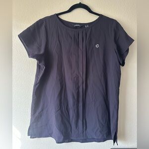 Chase Bank Uniform Lands End blouse 12 navy